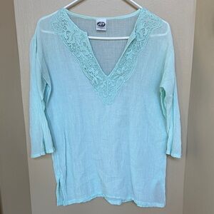 John Eshaya Women's V-Neck Top one size 3/4 sleeve